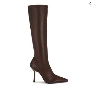 RAYE Dark Brown Heeled Knee Boots